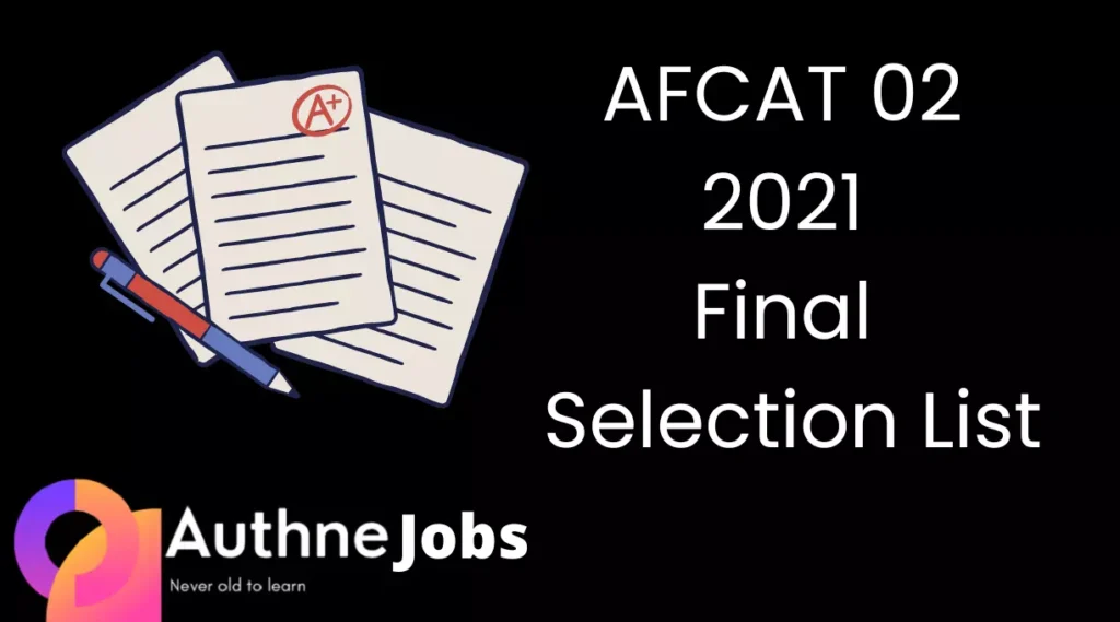 AFCAT 02 2021 Final Selection List