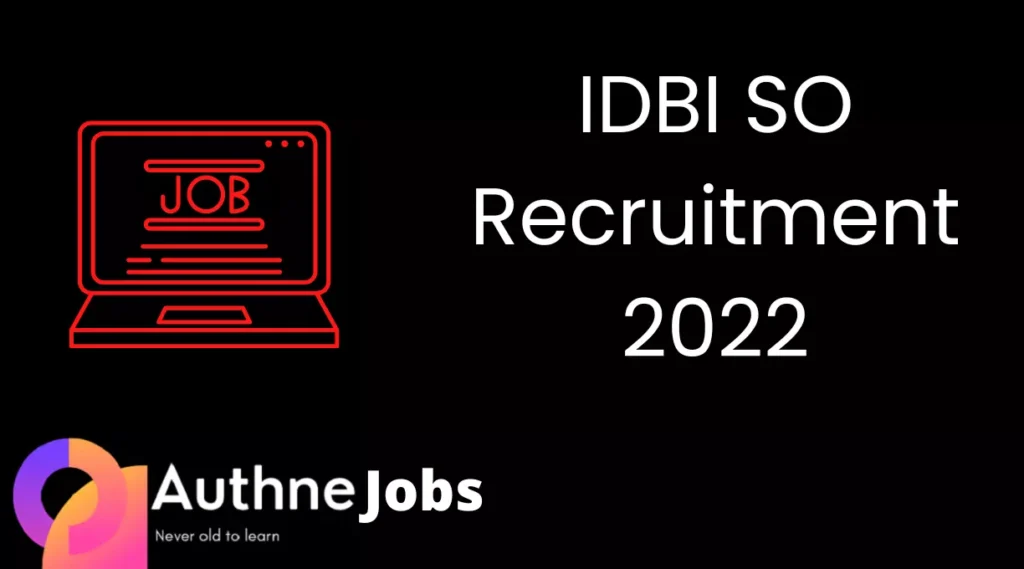 IDBI SO Recruitment 2022